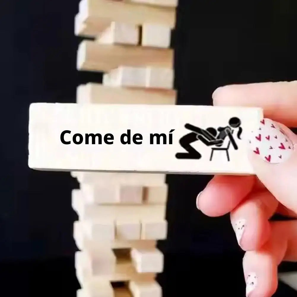Adult Sex Block Games with 48Pcs Wooden Blocks for Couples,Ideas Fun Stacking Blocks Anniversary Date Night Dice for Him Her
