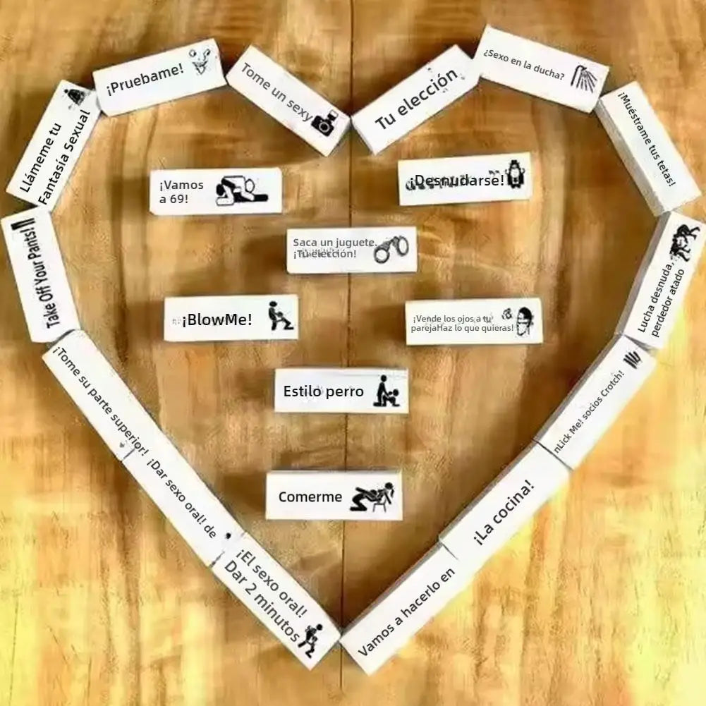 Adult Sex Block Games with 48Pcs Wooden Blocks for Couples,Ideas Fun Stacking Blocks Anniversary Date Night Dice for Him Her
